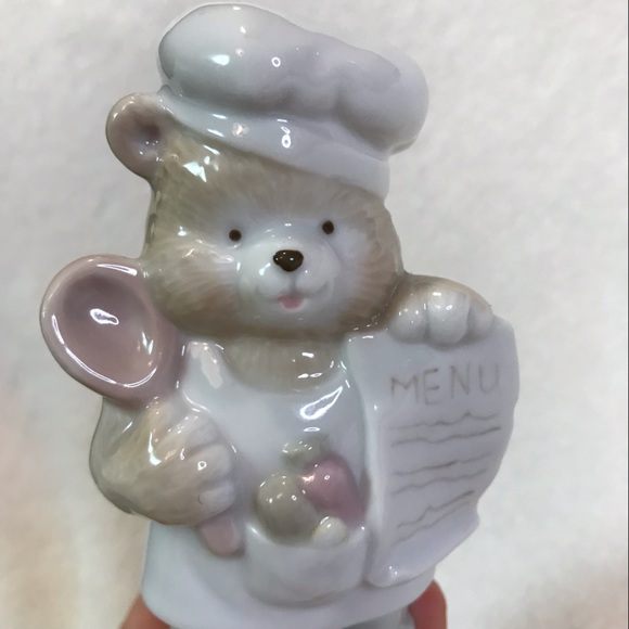 Teddy Bear heart salt and pepper shakers cook and chef couple vintage ceramic - Picture 3 of 12
